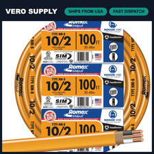100ft 10/2 NMB W/G Electrical Wire - Indoor/Outdoor Use, Heavy Duty Cable picture