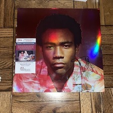 CHILDISH GAMBINO DONALD GLOVER SIGNED 'BECAUSE THE INTERNET' ALBUM VINYL BAS COA picture