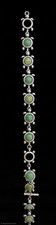 Vintage Carolyn Pollack Relis Sterling Silver Green Turtle Link Bracelet picture