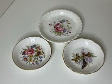 Vintage Coalport Royal Grafton Royal Worcester Bone China Plates Set Of 3 Floral picture