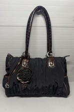 Brighton Camille Black/Brown Leather Trim Shoulder Bag ($189)-See Photos picture