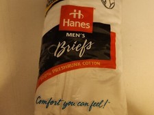 Hanes Mens Briefs Tighty White 6 Pack 42 Vintage USA 1997 underwear New rn15763 picture