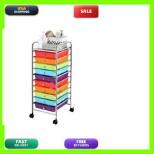 Officejoy Storage Cart Rolling Utility Cart 10 Drawers Portable Wheels Mobile picture