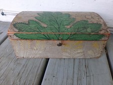 19th c. diminutive wallpaper covered dome top box document #2 picture