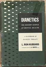 Dianetics / L. Ron Hubbard / Hermitage House 1950  1st Ed First print  HC DJ picture