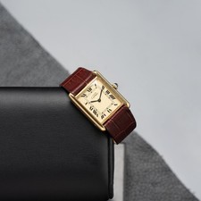 Vintage Must De Cartier Tank 23x31mm Ivory Cream Dial Manual Wind picture