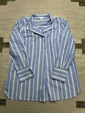 J.Jill Shirt Womens Medium Blue White Cotton Blouse  picture