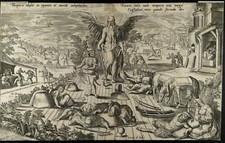 Rare Antique Print.  Gerard De Jode. The Devil Finds Work For Idle Hands.  picture