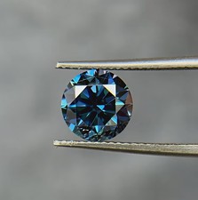 AAA+ 2 CT Round Cut, Fancy Blue Color Loose VVS1 Diamond 8.50 MM Gemstone +Gift picture