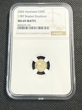 2026 Ascension 50C Gold 1787 Brasher Doubloon NGC MS69 Matte .999 Gold 0.5g picture