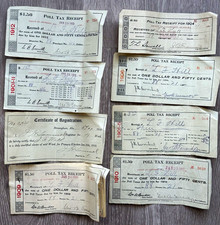 1904-1912 Alabama Poll Tax Receipts Voter Registration Lot Birmingham Antique picture