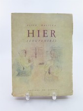 HIER (SOUVENIRS) by Alice Halicka Editions du Pavois, 1946 One of Fifty Copies picture