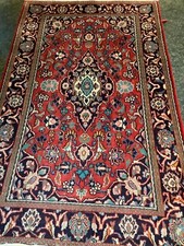 Antique Vintage HAMEDAN Hand Knotted Wool Handmade Caucasian Rug 4'0
