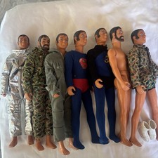 Lot of 7 Vintage 1970 Mr. Action G.I. Joe Clone Doll Figure & Action Set picture