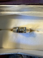 Vintage Panetta 14K Multi-Tone Gold Channel-Set Diamond Wedding Band Size 10 picture