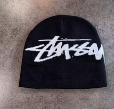 Stussy black Beanie Knit Winter Hat Skull Cap  Streetwear One Size picture