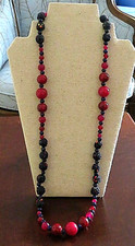 CERAMIC Red/Blue, Ombre High Quality Beaded Original Design Necklace, 31
