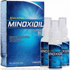 Anacastel Minoxidil 5% Topical Solution Spray Hair Beard 3 Month Pack 3 USA New picture