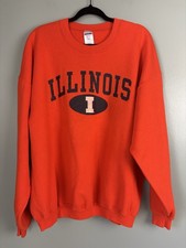 Vintage Jerzees Illinois Orange Crewneck Sweater Men’s 2X Fighting Illini NCAA picture