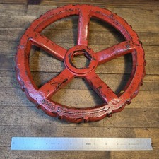 RARE Antique CAST IRON Hand Wheel Industrial Machinery Valve Handle 12