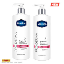 2x Vaseline Pro Derma Brightening Body Lotion 465ml Niacinamide Formula 3 NEW picture