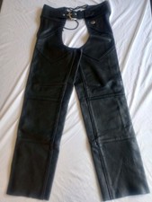 Harley Davidson Black Leather Riding Chaps Size XS picture