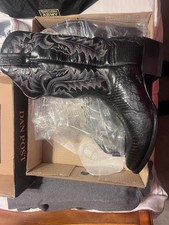 Men's Dan Post Cowboy Boots – Black Teju Lizard, Size 12 EW – Unworn in Box picture