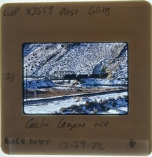 Orig Slide WP Western Pacific GP35 3559 East +train Carlin Canyon NV 29Dec1982 picture