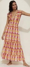 Anthropologie Ro’s Garden Hilda V Neck Maxi Dress Medium Cotton NWT picture