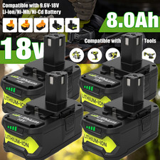 2~4PACK Replace For RYOBI 18V 8.0Ah P108 High Capacity Battery 18Volt Lithium picture