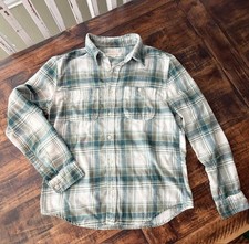 Aéropostale Women's Small Green Plaid Button Down Shirt Long Sleeve Style 2644 picture