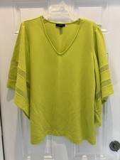 Alfani Womens Green  Blouse Size L NWT V-Neck # 875 picture