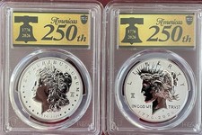 2026-P Reverse Prf $1 Morgan and Peace Silver Dollar 2pc Set PCGS PR69 FS W/COA picture