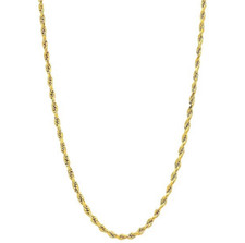 Real Solid Authentic 1/20 14K Yellow Gold Rope Chain Necklace 20 Inch Men Women picture