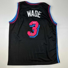 Facsimile Autographed Dwyane Wade Miami Black Vice City Auto Jersey XL picture