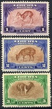 Liberia 1942 Animals Antelope Chevrotain Duiker MNH (SC# 283-285) picture