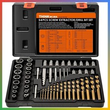 54 Piece Screw Extractor Set Heavy Duty Stripped Bolt Remover Tool Kit picture