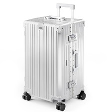 Large Aluminum Framed Suitcase Carry-On Luggage Travel Suitcase USB Port TSA picture