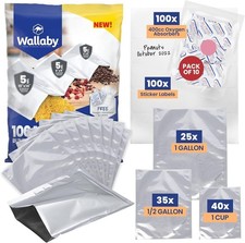 100ct Multi-Size Mylar Bags 400cc O2 Absorbers 10Mil Thick Heat Seal Food Storag picture
