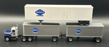 Overnite Transportation Company Semi Tractor Truck Three Trailer Lot HO picture