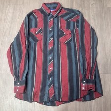 Vintage Wrangler Striped Pearl Snap Shirt XLT  Men's Western Cowboy USA picture