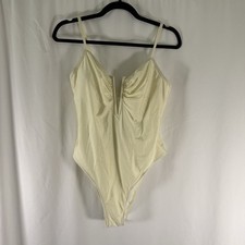 New Cupshe One Piece Swimsuit Women's Large Yellow Pull On Padded Sleeveless picture