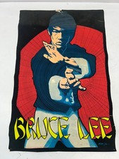 Vtg 1976 Bruce Lee Legend Dynamic Pub Flocked Velvet Blacklight Poster 21