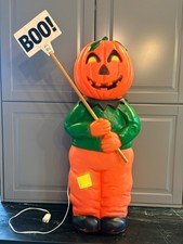 Vintage Pumpkin Head Don Featherstone Blow Mold Goblin with original sign picture