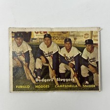 1957 Topps - Dodgers Sluggers - Snider, Campanella, Hodges, Furillo #400 picture