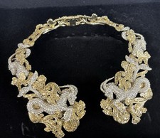 Heidi Daus Logical Choice Crystal Critter Hinged Collar Womens Necklace. picture