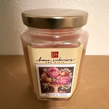 NOS Home Interiors and Gifts Petals & Pears Pink Scented Jar Candle Glass Lid picture