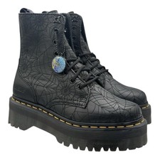 Dr Martens x Wednesday Jadon Black Leather Platform Boots Men Size 11 / Women 12 picture