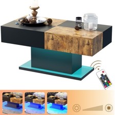 High Gloss Coffee Table with LED Light Living Room Cocktail Sofa Center Table picture
