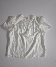 Current Air Los Angeles Women’s M White Ruffle Flutter Sleeve Blouse Top picture